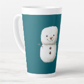 Green Cute Christmas Snowman Latte Mok (Linkerhoek)