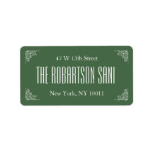 Green Cute Couple Monogram Heart Return Address