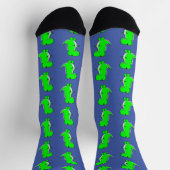 Green Cute Dino White Blue Sokken (Top)