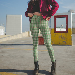 Green Cute Farmhouse Rustic Holiday Pset Simple Leggings