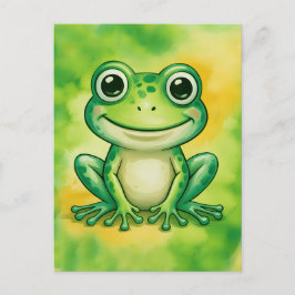 Green cute frog briefkaart