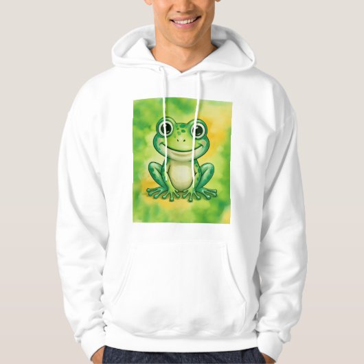 Green cute frog hoodie (Voorkant)