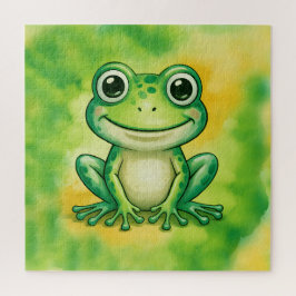 Green cute frog legpuzzel