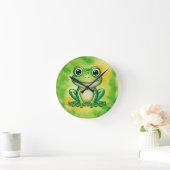 Green cute frog ronde klok (Huis)