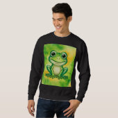 Green cute frog trui (Voorkant volledig)