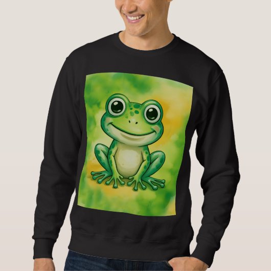 Green cute frog trui (Voorkant)