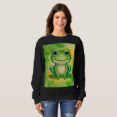 Green cute frog trui (Voorkant volledig)