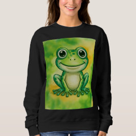 Green cute frog trui