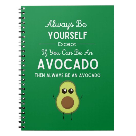 Green Cute Funny Avocado Gifts For Kids Fruit Notitieboek (Voorkant)