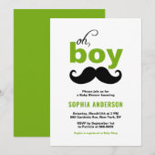 Green Cute Het is een Boy Mustache Baby shower Kaart (Voorkant / Achterkant)