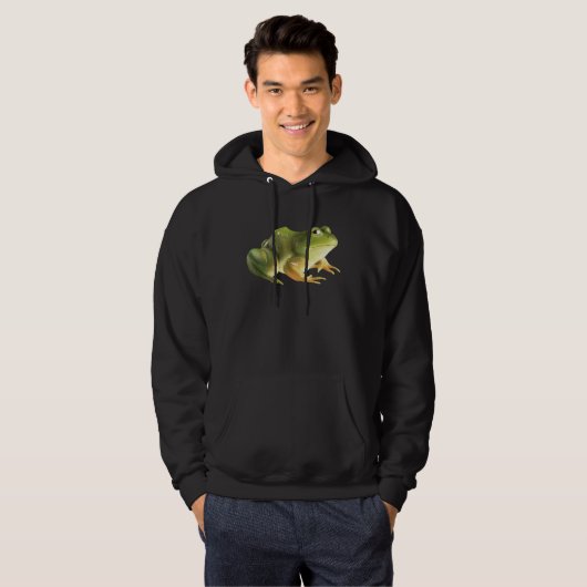 Green cute little toad frog hoodie (Voorkant volledig)