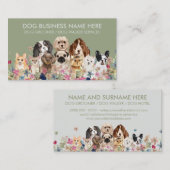 Green Cute Pet Grooming Dog Walker Visitekaartje (Voorkant / Achterkant)