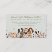 Green Cute Pet Grooming Dog Walker Visitekaartje (Achterkant)