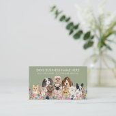 Green Cute Pet Grooming Dog Walker Visitekaartje (Staand voorkant)