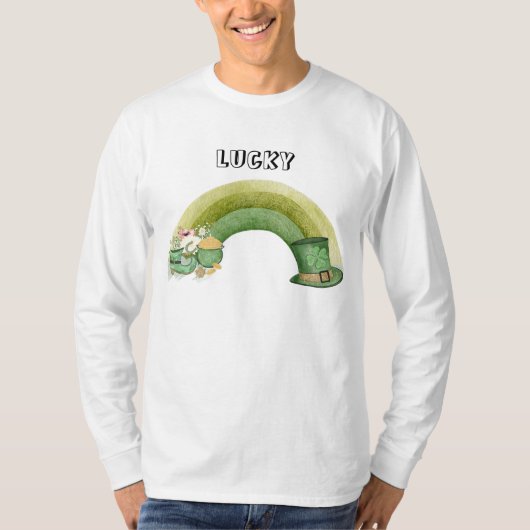 Green cute rainbow party patrick's day t-shirt (Voorkant)