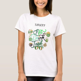 Green cute rainbow party patrick's day t-shirt