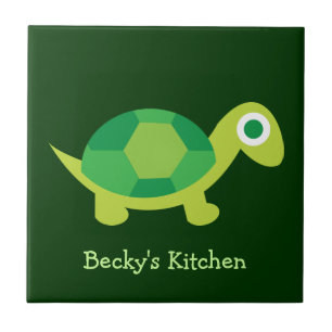Green Cute Turtle Trivet-Tegel Tegeltje