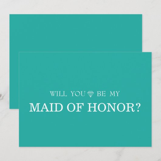 Green Cute wordt mijn bruidsmeisje Kaart (Voorkant / Achterkant)