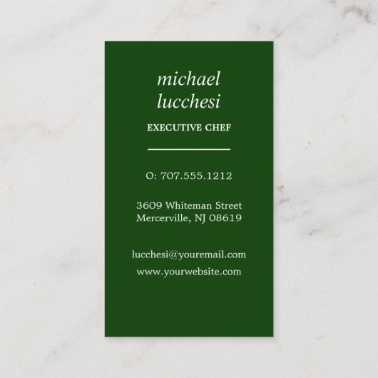 Green Cutlery | Restaurants voor cateringproducten Visitekaartje (Achterkant)
