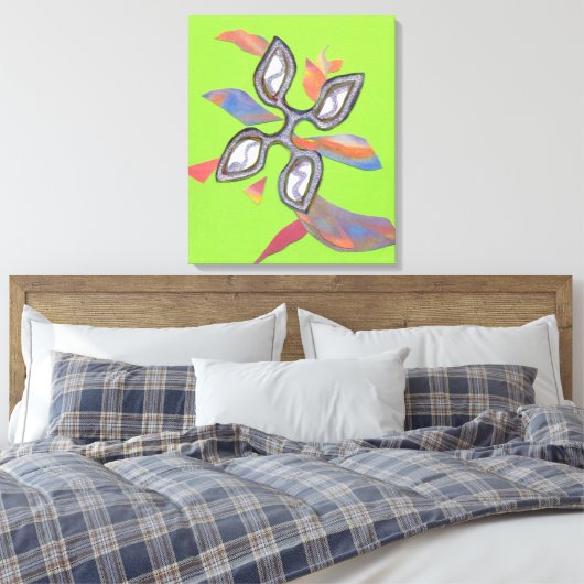 "Green Cutting Edge" Fine Art Canvas Print (Insitu (Slaapkamer))