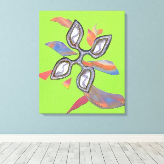 "Green Cutting Edge" Fine Art Canvas Print (Insitu (Houten vloer))