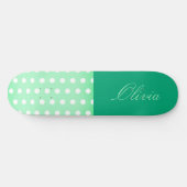 Green-cyan Poka Dot Persoonlijk Skateboard (Horizontaal)