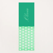 Green-cyan Poka Dot Yogamat (Voorkant)
