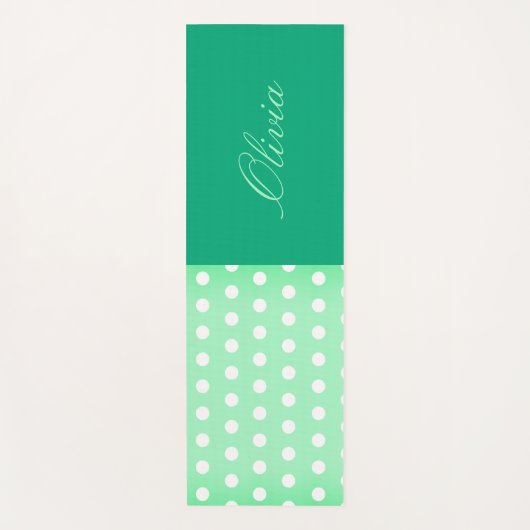 Green-cyan Poka Dot Yogamat (Voorkant)