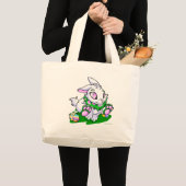 Green Cybunny racing door neggs Grote Tote Bag (Voorkant (product))