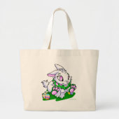 Green Cybunny racing door neggs Grote Tote Bag (Voorkant)