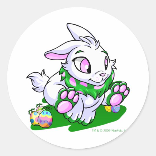 Green Cybunny racing door neggs Ronde Sticker (Voorkant)