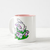 Green Cybunny racing door neggs Tweekleurige Koffiemok (Voorkant links)