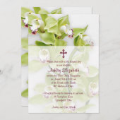 Green Cymbidium Orchid First Communitation Invitat Kaart (Voorkant / Achterkant)