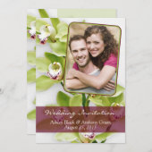 Green Cymbidium Orchid Photo Wedding Invitation Kaart (Voorkant / Achterkant)