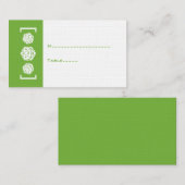 Green D20 Dice Gamer Wedding Place Card Plaatskaartje (Voorkant / Achterkant)