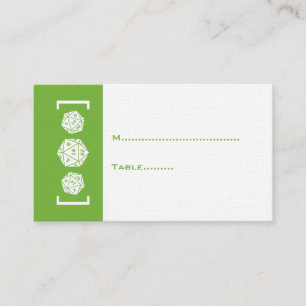 Green D20 Dice Gamer Wedding Place Card Plaatskaartje