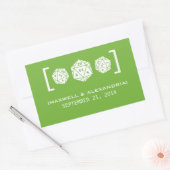 Green D20 Dice Gamer Wedding Stickers (Envelop)