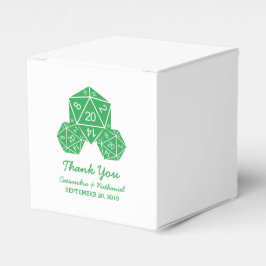Green D20 Dice Wedding Favor Boxes Bedankdoosjes