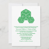 Green D20 Dice Wedding Invite Kaart (Voorkant)