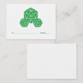 Green D20 Dice Wedding Place Card Plaatskaartje (Voorkant / Achterkant)
