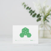 Green D20 Dice Wedding Place Card Plaatskaartje (Staand voorkant)