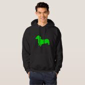 Green Dachshund Silhouette Hoodie (Voorkant volledig)