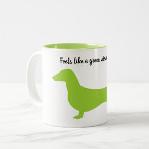Green Dachshund Silhouette Mok