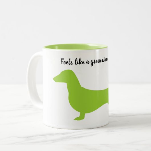 Green Dachshund Silhouette Mok (Voorkant links)