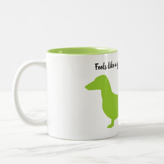 Green Dachshund Silhouette Mok (Links)