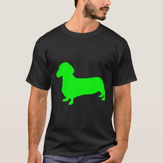 Green Dachshund Silhouette T-shirt (Voorkant)