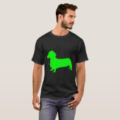 Green Dachshund Silhouette T-shirt (Voorkant volledig)