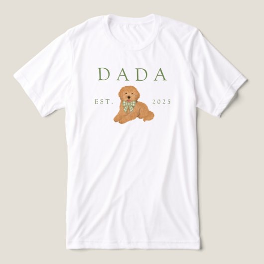 Green Dada Goldendoodle Puppy Birthday Tri-Blend Shirt (Design voorkant)