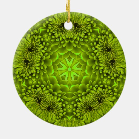 GREEN DAHLIA EMERALD MONOGRAM KERAMISCH ORNAMENT (Achterkant)