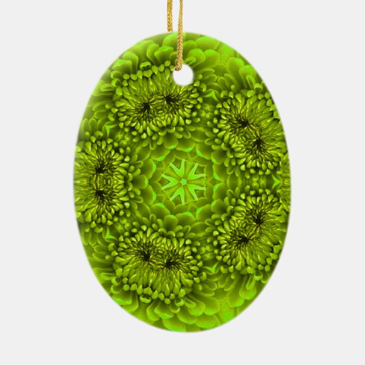 GREEN DAHLIA EMERALD MONOGRAM KERAMISCH ORNAMENT (Achterkant)